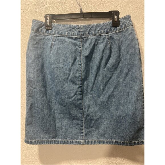 Vintage Liz Claiborne Y2K Denim Jean Skirt Size 12 A-Line Cottagecore - Picture 4 of 9